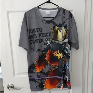 Tokyo One Piece Tower Graphic Gray T-Shirt